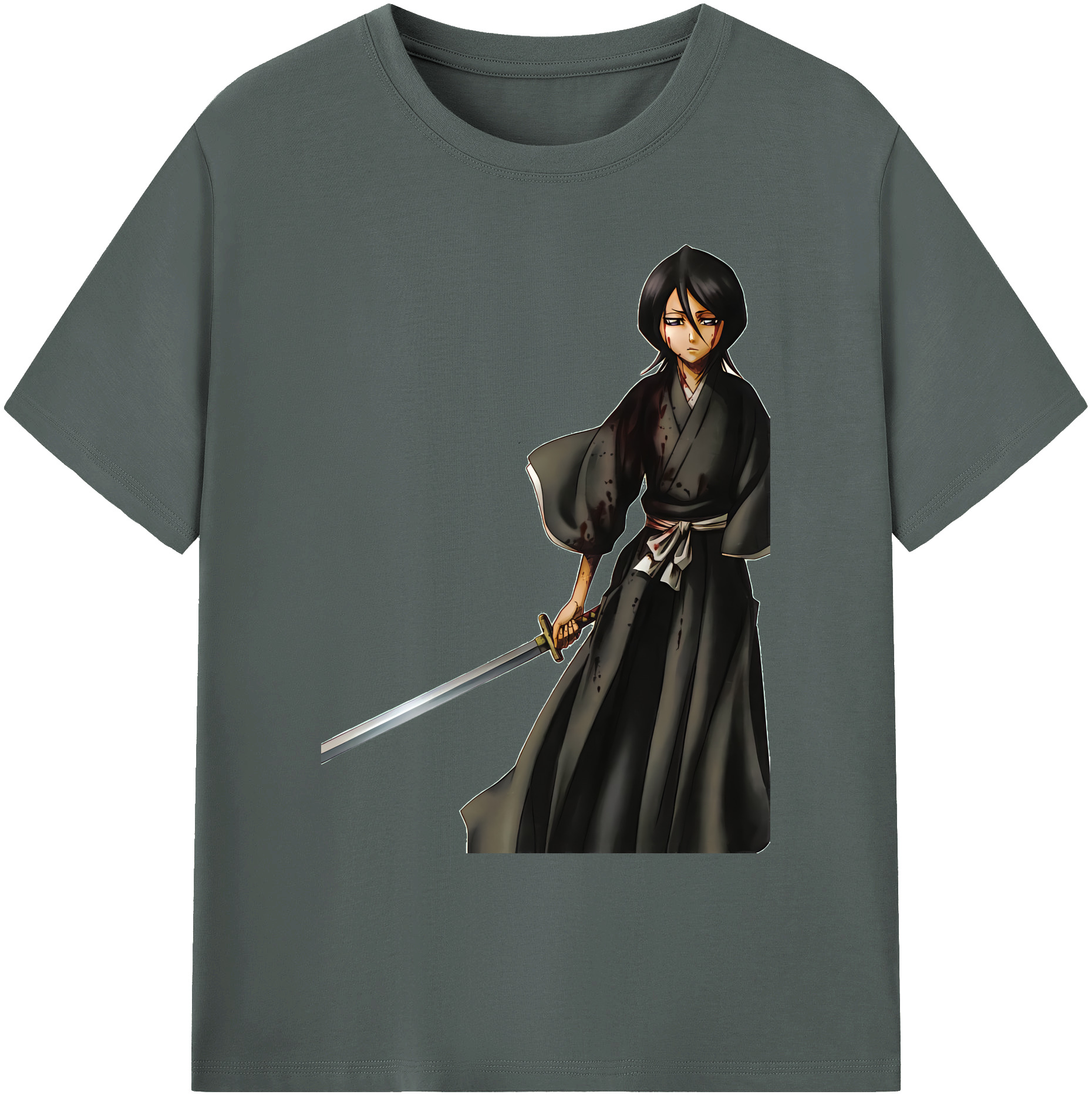 （画像用） ブリーチ 朽木ルキア BLEACH Kuchiki Rukia 綿100％ メンズ半袖Tシャツ｜肌触りやわらか＆通気性